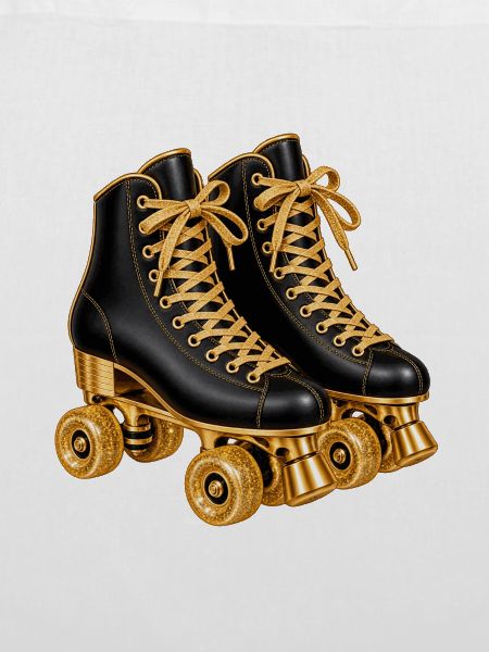 Rollschuhe Schwarz-Gold