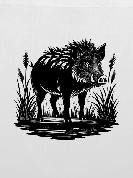 Wildschwein im Sumpf
