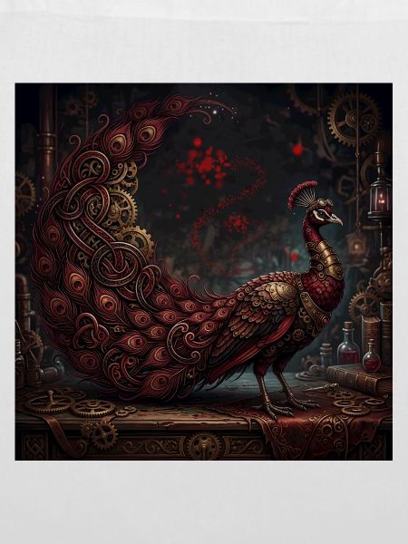 Crimson Steampunk Pfau