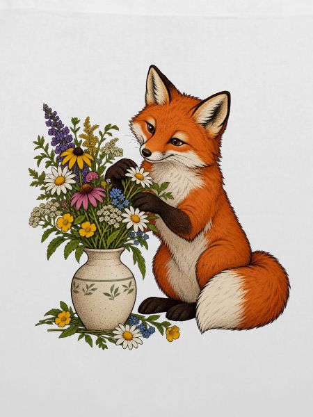Fuchs arrangiert Wildblumen