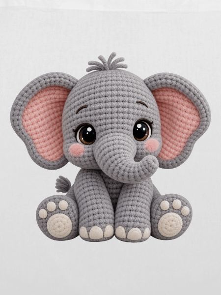 Kuscheltier Elefant Amigurumi Grau