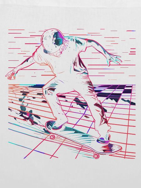 Skateboarder Vaporwave
