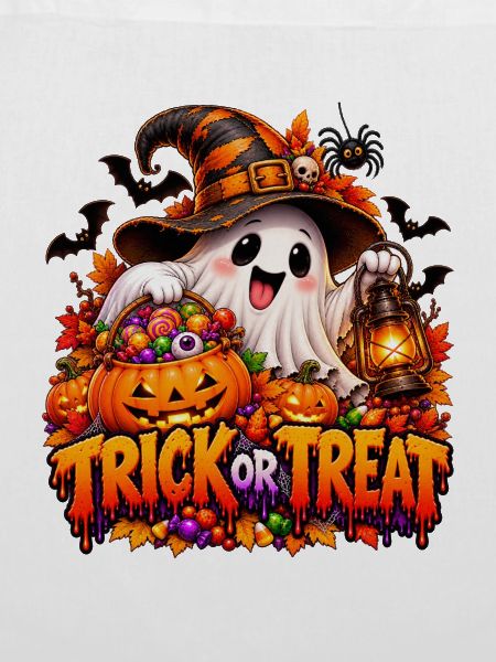 Halloween Geist mit Kürbisschatz