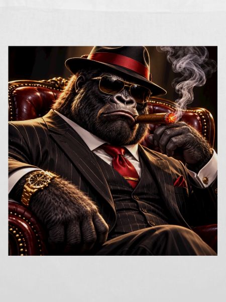 Gorilla-Dandy im Smoking und Zigarre