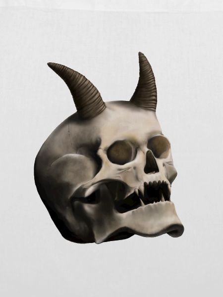 Totenkopf mit Hörnern - Teufelsschädel