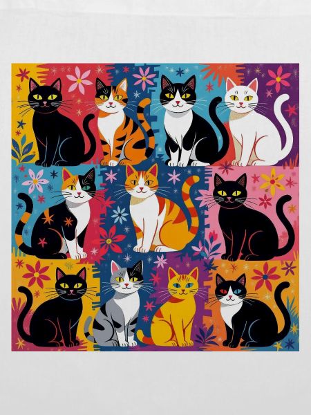 Katzenkunst "Bunt und Floral"