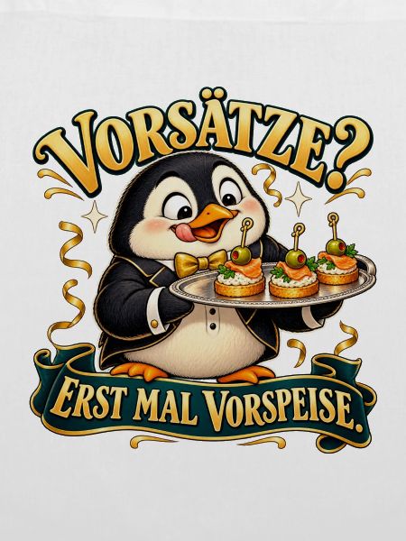 Pinguin mit Vorspeise