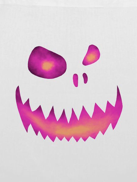 Schiefes Monstergesicht Pink-Orange - Halloween