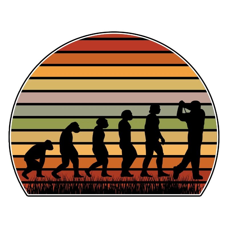 Evolution Graphic Golfer Golf Player Golfing Golf