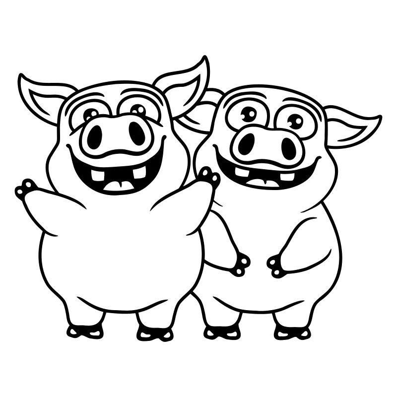 Amis équipe drôles cochons