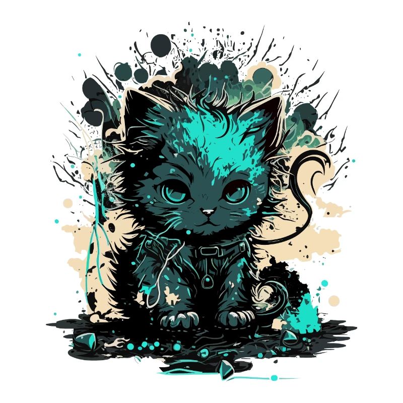 Cyber Cat Illustration
