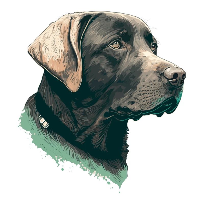 Nice Side View Illustration Labrador Retriever