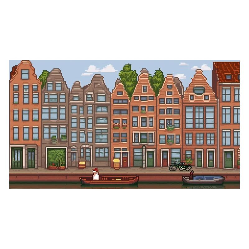 Stadtzentrum Amsterdam - Pixel Art