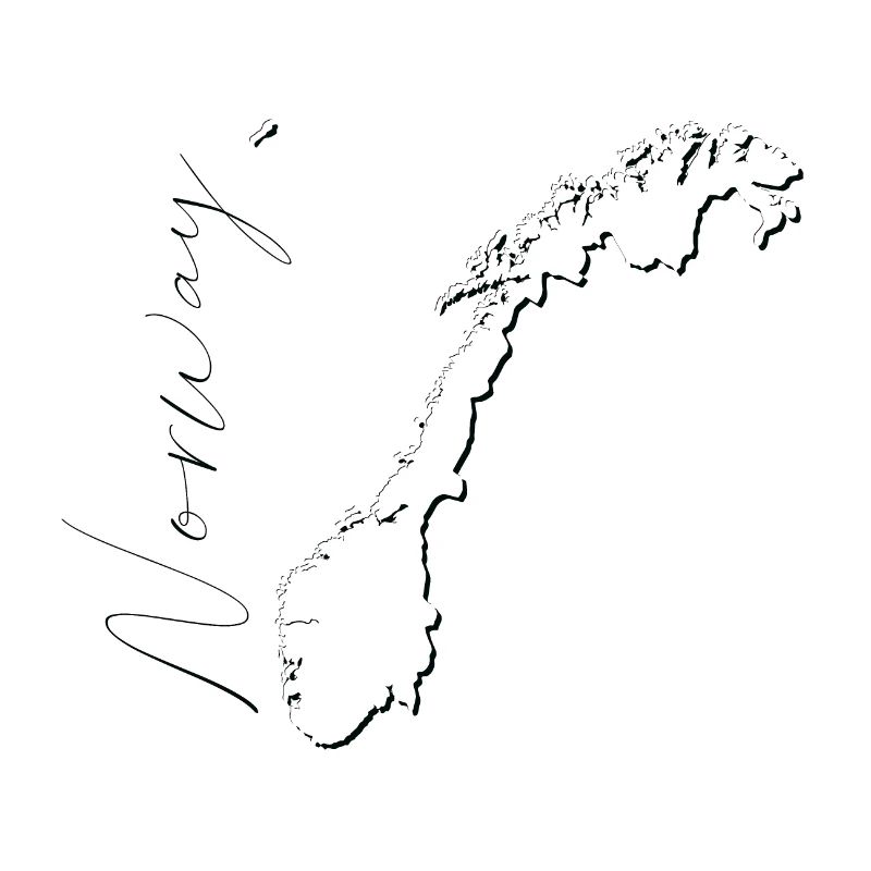 Norway map as outline EN