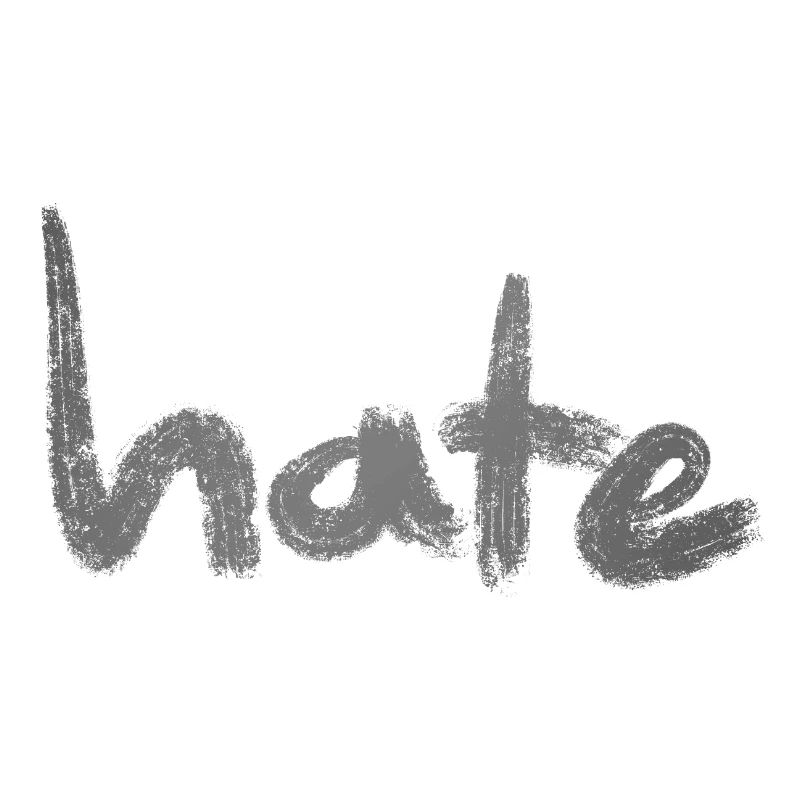 Hate Text Silver