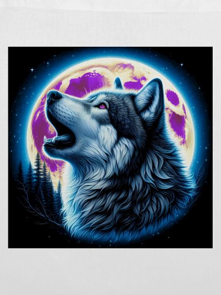 Wolf heult zum Vollmond