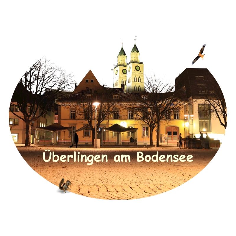 Überlingen, Bodensee mit 2 Kirchtürmen