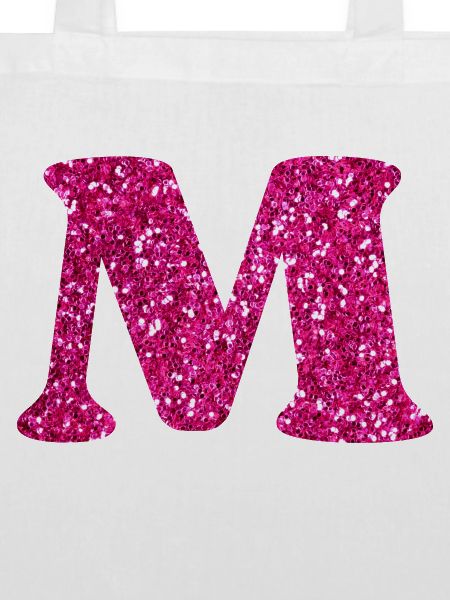 Buchstabe M Rosa Glitzer