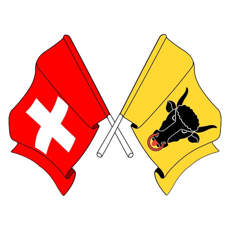 Drapeau de la Suisse et drapeau d’Uri