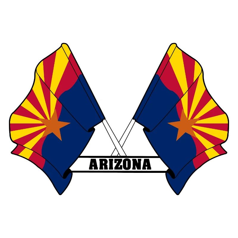 Two flags text ARIZONA