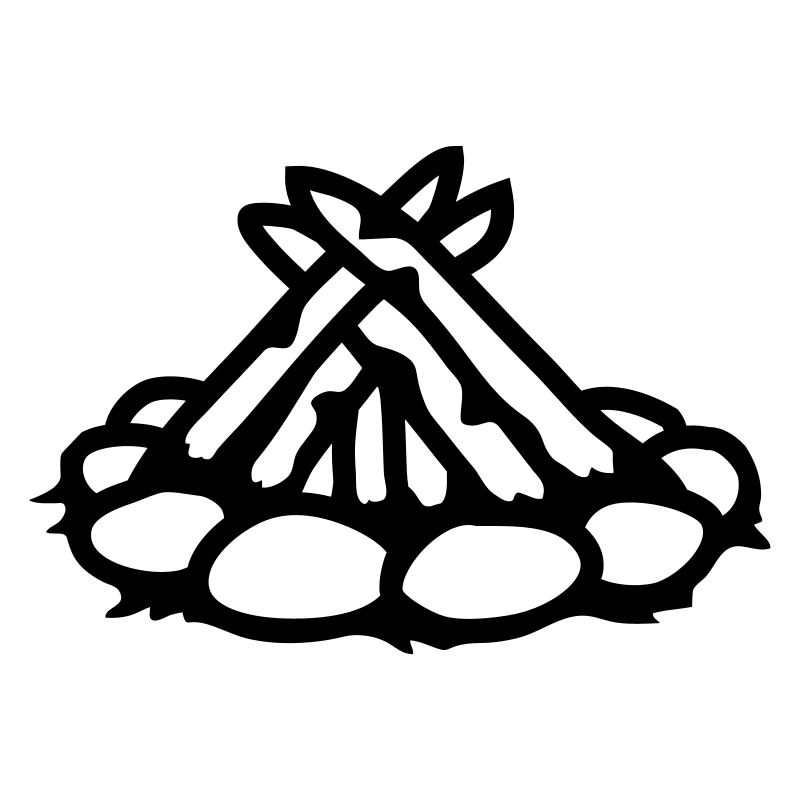 Camping campfire without fire