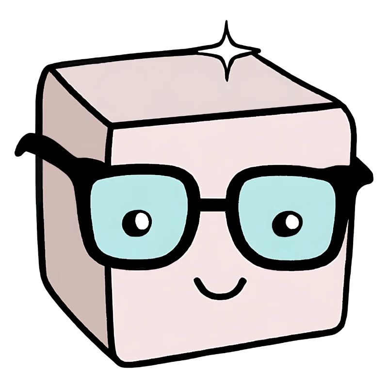 Nerd sugar cube with glasses