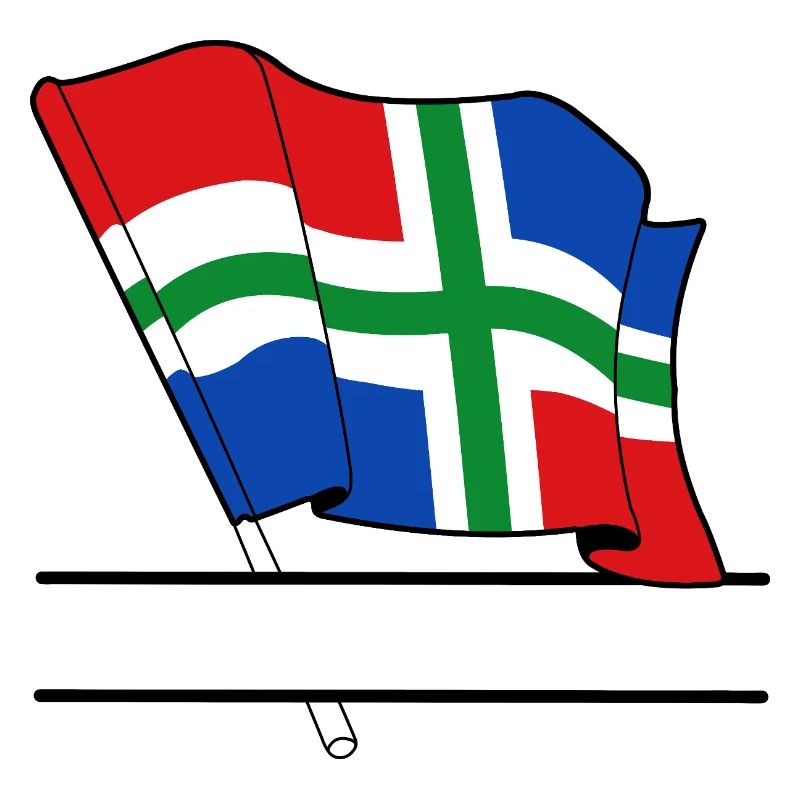 Drapeau Groningue bannière de texte
