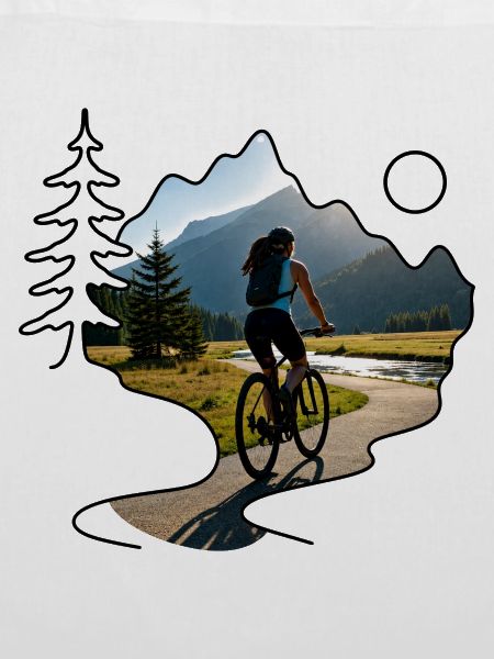woman cyclist mountains