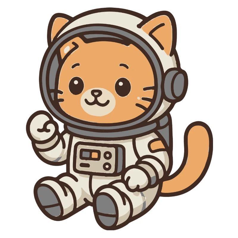 Kätzchen im Astronautenhelm