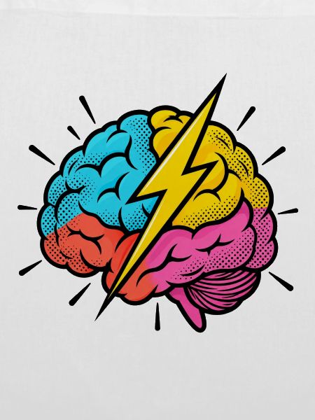 Flash Brain – Gehirn & Blitz im Pop-Art-Look