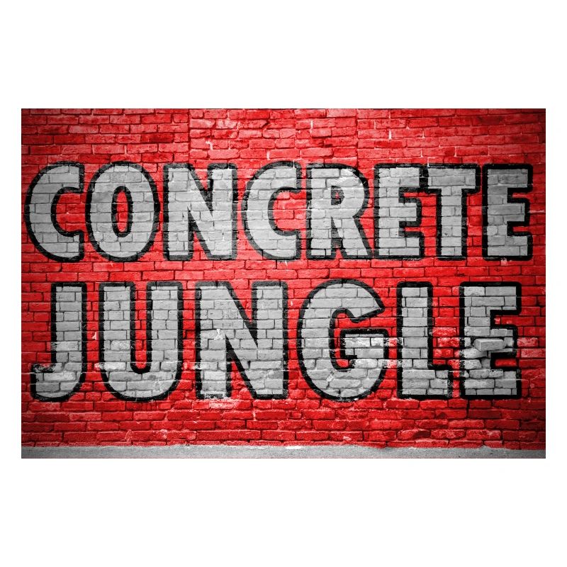 Graffiti de mur de briques de la jungle en béton