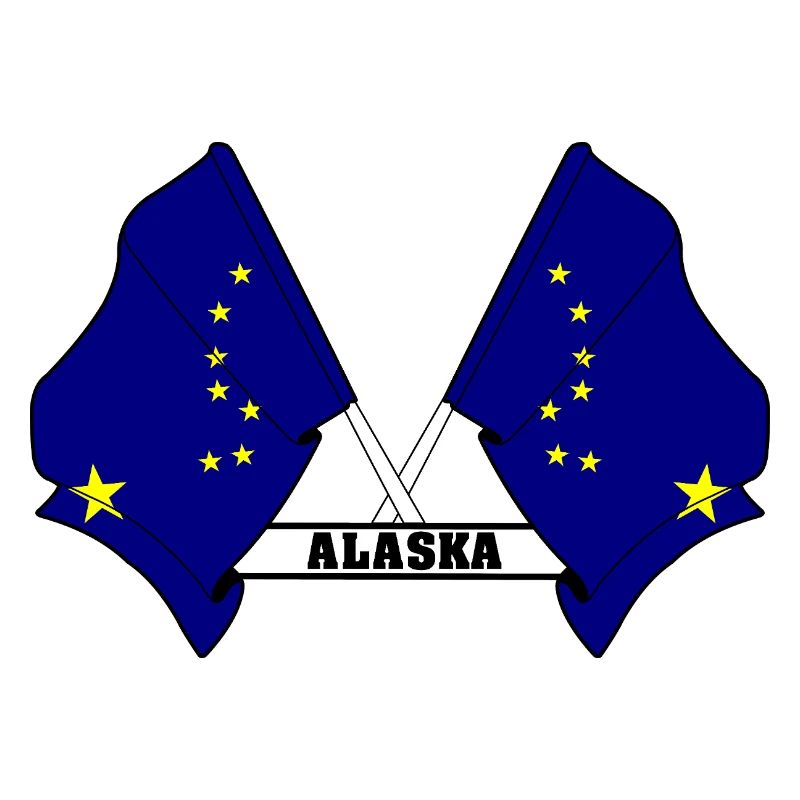 Two flags text ALASKA