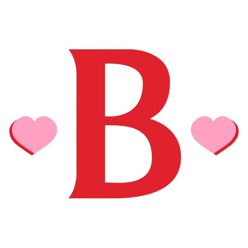 Buchstabe b rote Herzen