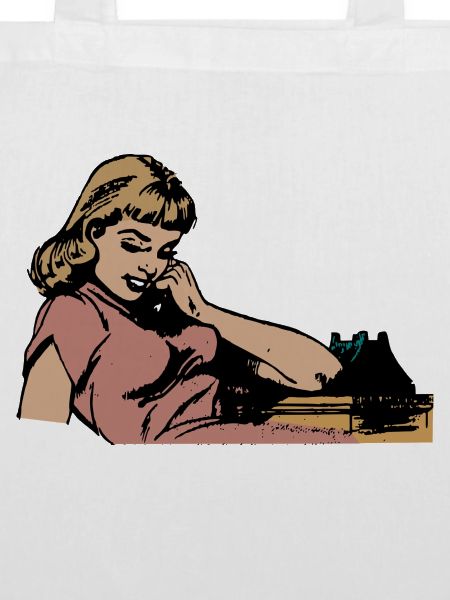 Frau am Telefon