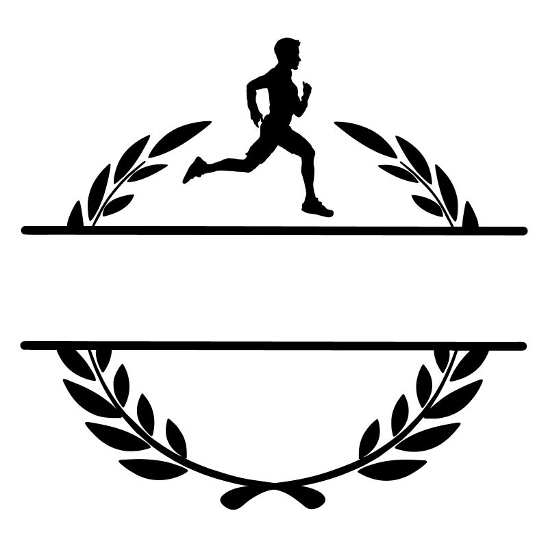 Runner in laurel wreath transparent logo