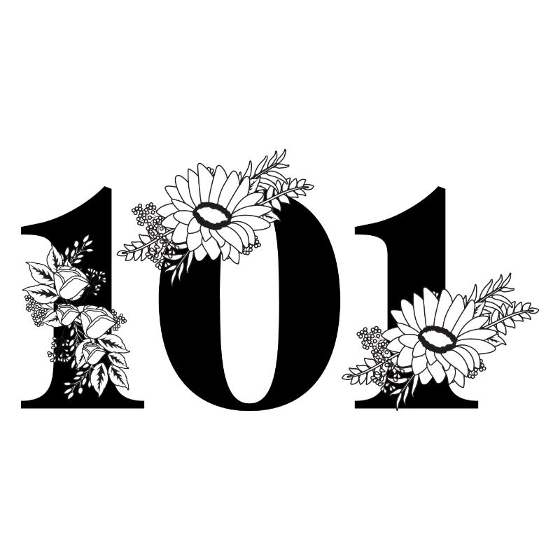 Nummer 101 Schwarze Blumen - 101. Blumengeburtstag