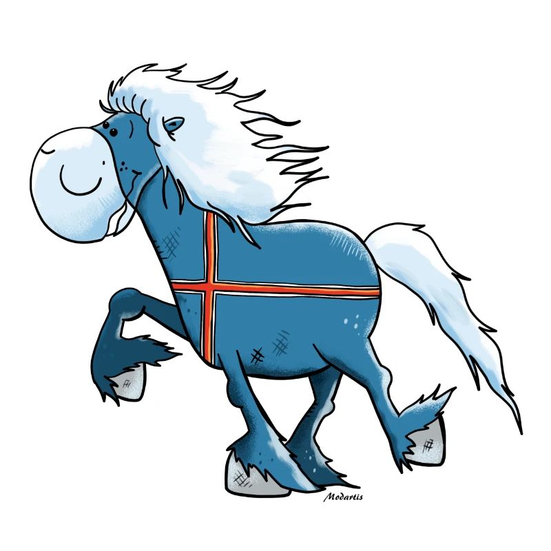 Isländer mit Flagge