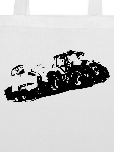 Deutz Traktor beim Strohpressen