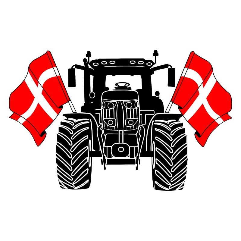 Tractor two flags Denmark