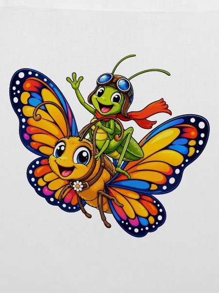 Schmetterling und Grashüpfer