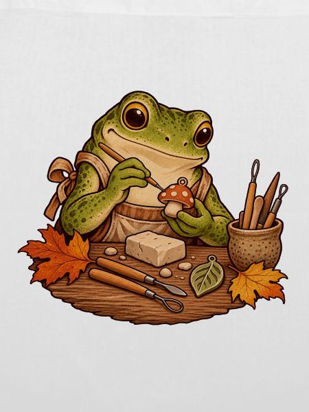 Frosch formt kleine Tonanhänger