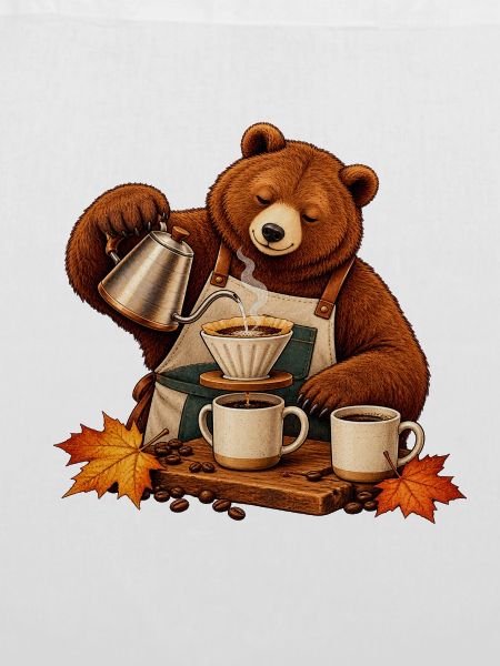 Bär brüht Pour-over-Kaffee