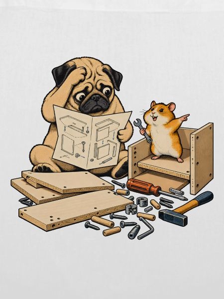 Mops & Hamster beim Heimwerken – Heimwerker