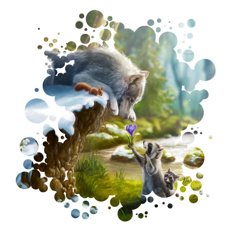 Freunde (Wolf & Waschbär)