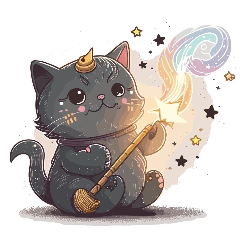 Witziger Katzen-Zauberer