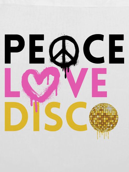 Peace Love Disco Neon Retro Art