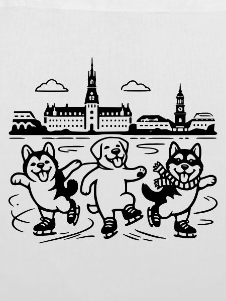Schlittschuh Mimalistisch Line Art