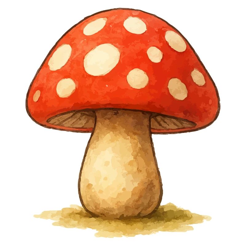 Pilz Comic Wasserfaben
