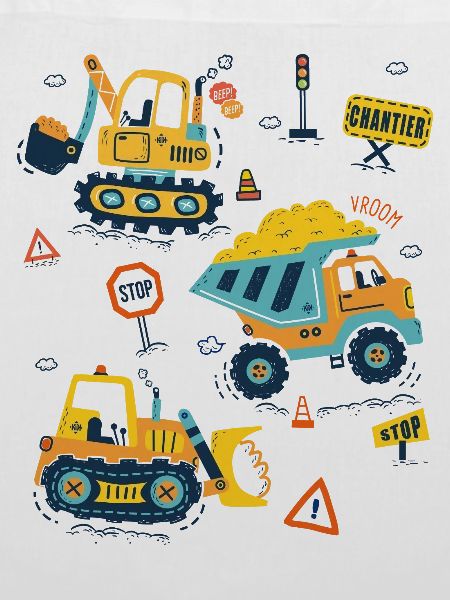 Baumaschinen, niedlicher Baggerfahrer