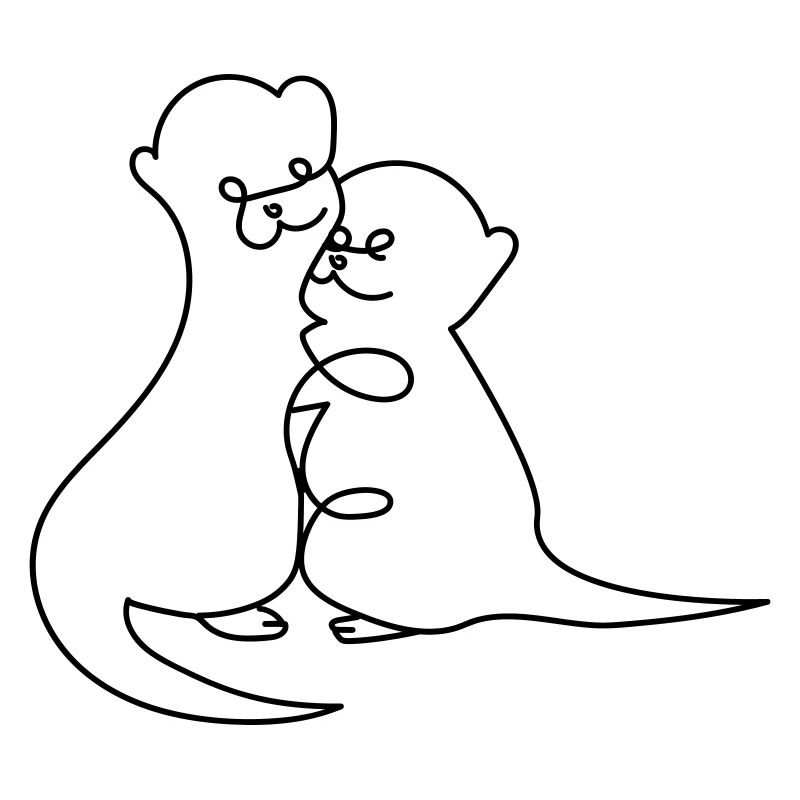 Otter One Line Drawing